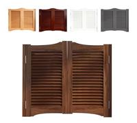 Porte Battante en bois de pin, Couloirs Intérieurs Porte Saloon avec Fermeture Automatique, Facile à Installer H 90cm, pour Escalier Salle de Bain Cuisine Chambre Balcon(Brown,W32"XH36"/81cmX90cm)