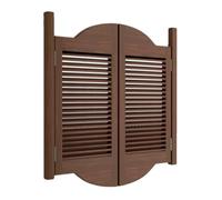 Porte Battante en Bois Massif 70cm-160cm, Porte Saloon Intérieure Double Sens avec Charnières, Partition Portillon Bois pour Cuisine Bar Escalier(Brown,84x100 cm (WxH))