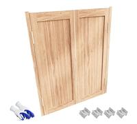 Porte battante en bois massif de 81,3 cm de large - Style occidental - Demi-porte pour chambre à coucher, porche, cave, comptoir, entrée (naturel, 104 x 100 cm)