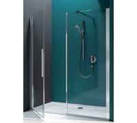 Porte battante en corail avec cloison en alignement pour installation dans une niche myDay NPWWA gauche 150 1465-1505x2000mm, VB02715020AP1, Cabines de douche: Cadre : Argent mat, Verre : ESG GlasPlus