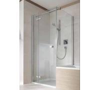 Porte battante en corail avec panneau fixe pour cloison courte S500Plus TFFKA L 80, 785-800x2000mm, VF09408020DP1, Cabines de douche: Cadre : Argent poli, Verre : ESG GlasPlus