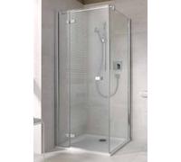 Porte battante en corail avec panneau fixe pour cloison de séparation S500Plus TFFA L 100, 970-985x2000mm, VF10210020DP1, Cabines de douche: Cadre : Argent poli, Verre : ESG GlasPlus