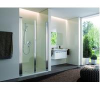 Porte battante en corail en deux parties pour installation dans une niche myDay NP2W 75 715-755x2000mm, VB01207520AP1, Cabines de douche: Cadre : Argent mat, Verre : ESG GlasPlus
