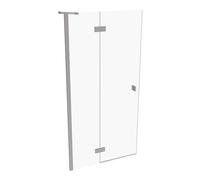 Porte battante Hahn SolvaPro avec cadre partiel, 4 angles, avec segment fixe, fixation à gauche, largeur : 1000mm, 7T030355G321, Cabines de douche: Profilfarbe acier inoxydable optique Glas ESG klar