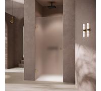 Porte battante Hahn SolvaPro sans cadre, en niche, 4 coins, fixation à gauche, largeur 500-1000mm, sur mesure, 7R238055D373, Cabines de douche: Couleur du profilé bronze Verre ESG Privatima