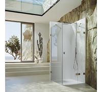 Porte battante Hahn SolvaPro sans cadre, segment fixe et panneau latéral, fixation à droite, largeur porte 700-1200mm, hauteur 2001-2200mm, largeur panneau latéral 1201-1800mm, sur mesure, 7R108609231