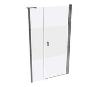 Porte battante HÜPPE Design pure x 4 angles avec partie secondaire en niche, largeur:110cm hauteur:190cm charnières à gauche et à droite, 8P7203092375, Cabines de douche: Profil couleur chrome brillan