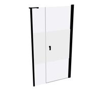 Porte battante HÜPPE Design pure x 4 angles avec partie secondaire en niche, largeur:110cm hauteur:200cm charnières à gauche et à droite, 8P7208123375, Cabines de douche: Couleur du profil Verre Black