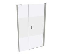Porte battante HÜPPE Design pure x 4 angles avec partie secondaire en niche, largeur:120cm hauteur:190cm charnières à gauche et à droite, 8P7204087373, Cabines de douche: Profil en verre argenté mat E