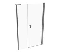 Porte battante HÜPPE Design pure x 4 angles avec partie secondaire en niche, largeur:120cm hauteur:190cm charnières à gauche et à droite, 8P7204092322, Cabines de douche: Profil couleur chrome brillan