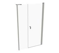 Porte battante HÜPPE Design pure x 4 angles avec partie secondaire en niche, largeur:120cm hauteur:200cm charnières à gauche et à droite, 8P7209087322, Cabines de douche: Verre profilé argenté mat ESG