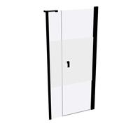 Porte battante HÜPPE Design pure x 4 angles avec partie secondaire en niche, largeur:90cm hauteur:190cm charnières à gauche et à droite, 8P7201123375, Cabines de douche: Couleur du profil Verre Black