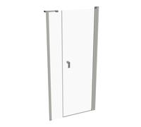 Porte battante HÜPPE Design pure x 4 angles avec partie secondaire en niche, largeur:90cm hauteur:190cm charnières à gauche et à droite, 8P7201087322, Cabines de douche: Verre profilé argenté mat ESG 