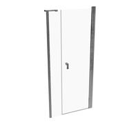 Porte battante HÜPPE Design pure x 4 angles avec partie secondaire en niche, largeur:90cm hauteur:200cm charnières à gauche et à droite, 8P7206092321, Cabines de douche: Profil couleur chrome brillant