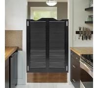 Porte battante intérieure avec charnières métalliques, Porte Demi-Taille à Fermeture Automatique, Portes Doubles à Double Sens for Maison, Cuisine, escaliers, Chambre(Zwart,40x29in)