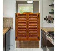 Porte battante intérieure avec charnières métalliques, Porte Demi-Taille à Fermeture Automatique, Portes Doubles à Double Sens for Maison, Cuisine, escaliers, Chambre(Brązowy,32x47in)