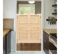 Porte battante intérieure avec charnières métalliques, Porte Demi-Taille à Fermeture Automatique, Portes Doubles à Double Sens for Maison, Cuisine, escaliers, Chambre(Wood Color,36x31in)