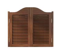 Porte Battante Placard De 90 Cm, Porte Western Bois Naturel Robuste, Porte Saloon 2 Vantaux, Porte Persienne Rétro, Cloison Parlour Butler Porte À Fermeture Automatique Avec Charnières(Brown,90x90cm)