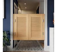 Porte Battante Placard De 90 Cm, Portes Western Bois Naturel Robuste, Rétro Porte Persienne Avec Charnières, Portes Saloon 2 Vantaux pour Escalier Salle De Bain Cuisine(Natural,128 * 90cm)