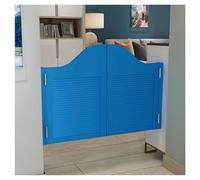 Porte Battante Placard, Porte Western Bois Naturel Robuste, Saloon 2 Vantaux, Persienne Rétro, Cloison Parlour Butler Avec Charnières，for escaliers de cuisine de bar(B,W75xH100cm(29.52x39.37in))