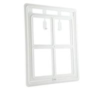 Porte Battante pour Chats et Chiens Chatière pour Chat Porte pour Animaux Domestiques Arrêt Automatique Porte pour Chats, Chiots et Chiens de Petite Taille (XL-Blanc)