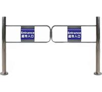 Porte battante pour entrée de supermarché, porte métallique unidirectionnelle ouverture 90°, barrière en acier inoxydable, porte d'accès pour magasin et bibliothèque (ize : 130 x 100 cm (51,2 po x