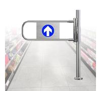 Porte battante Robuste en Acier Inoxydable, Porte piétonne à Ouverture bidirectionnelle à 180°, adaptée aux Zones à Fort trafic et utilisable à des Fins commerciales et résidentielles.