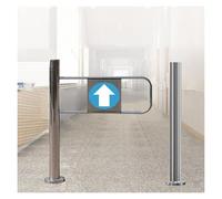 Porte battante Robuste en Acier Inoxydable - Portillon à Sens Unique Manuel avec système de poussée Manuelle, 85 cm (33 4/9") - Accès Commercial pour magasins - Finition argentée Durable