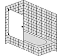 Porte battante SPRINZ Omega Plus sur mesure pour baignoire, dimensions jusqu'à : 1000x1500mm, O41.3CHM, Cabines de douche: Pièces de montage : Chrome, type verre : lumière cristalline avec SpriClean e