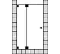 Porte battante SPRINZ Omega sur mesure ou porte avec panneau latéral aligné pour niche, dimensions jusqu'à : 900x2000mm, O21.9SOM, Cabines de douche: Ferrures : surface spéciale, type de verre : crist