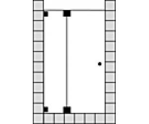 Porte battante SPRINZ Omega sur mesure ou porte avec panneau latéral aligné pour niche, dimensions jusqu'à : 900x2000mm, O21.9CHM, Cabines de douche: Pièces de montage : Chrome, type verre : lumière c