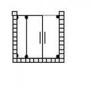 Porte battante sur mesure SPRINZ agate R Plus avec panneau latéral pour niche, dimensions jusqu'à : 1600x2000mm, AR24.3CHS, Cabines de douche: Pièces de montage : Chrome, type verre : lumière cristall