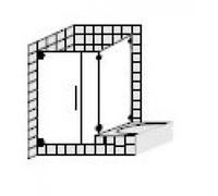 Porte battante sur mesure SPRINZ agate R Plus ou porte avec panneau latéral raccourci, dimensions jusqu'à : 900x900x2000mm, AR18.9SOS, Cabines de douche: Ferrures : surface spéciale, type de verre : c
