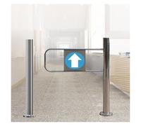 Porte battante unidirectionnelle 1 pièce - Portillon à rebond robuste for accès commercial, for entrées de magasins et contrôle des foules(Silver-r,W 55cm)