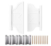Porte Battante Western 2 Vantaux Personnalisable (L70-150 × H80/90/100cm) - Porte Saloon En Bois Massif, Motif Symétrique, Charnières Robustes - Séparation Intérieure(Blanc,W:90 x H:80cm)