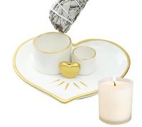 Porte-bavures, brûleur d'encens en céramique, décoration zen, bol design en forme de cœur, plateau de collecte de cendres pour salon