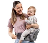 Porte-bébé 4-en-1 Beco Gemini Hip Seat avec écharpe réglable, de la naissance à la petite enfance (0-36 mois / 3,2-14,9 kg) - Gris