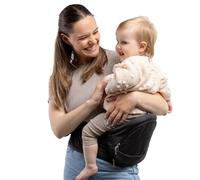 Porte-bébé 4-en-1 Beco Gemini Hip Seat avec écharpe réglable, de la naissance à la petite enfance (0-36 mois / 3,2-14,9 kg) - Noir