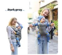 Porte-bébé AProsp Flip Ergo 4 en 1 | Posture M saine | Appui-tête amovible | Bretelles réglables Gris