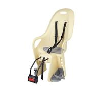 POLISPORT 8408100003 - Siège arrière KOARI pour vélo avec roues de 26'' à 28'' adapté aux enfants d'un poids maximum de 22kg avec ancrage au cadre en Jaune Moon/Gris