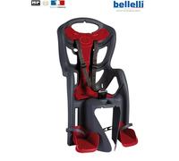 Bellelli Siège enfant vélo Pepe – arrière fixation sur cadre Gris/Rouge Max 22 kg