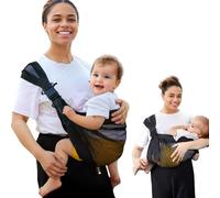 Porte-bébé avec bandoulière réglable (135-161 cm) en coton pour nouveau-né à 36 mois, sac à dos ergonomique de 20 kg avec larges bretelles et boucles de qualité d'escalade (fil en maille)