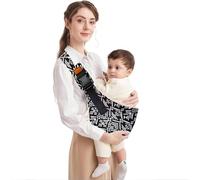 Porte-bébé avec sangle réglable - Du nouveau-né au tout-petit (4,5 à 22,7 kg), léger et portable, mélange de coton respirant pour allaitement, voyage, soutien ergonomique (noir)