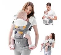 Porte Bébé, Bellababy Siège de Hanche Multifonction pour Bébé de 3 à 36 mois, 6 en 1 Façons de Transporter, Toutes Saisons, Taille Réglable, Parfait pour Faire du Shopping en Voyage