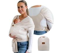 Porte-bébé élégant beige et doré - Confortable, doux et offrant un bon maintien, sangle réglable pour maman et papa, idéal pour la liste de bébé, le nouveau-né à l'enfant, la fête prénatale