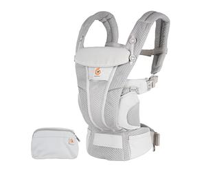 Porte-Bébé Ergobaby Omni Breeze pour nouveau-nés, de la naissance à 20,4 kg, porte-bébé ergonomique 4 positions en Mesh SoftFlex™ pour portage ventral, sur le côté et dans le dos (Pearl Grey)