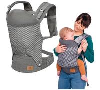 Porte-bébé ergonomique LIONELO Margareet - Avant/arrière - Coton - 3 positions - Jusqu'à 20 kg - Pochette - Gris