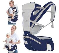 Porte Bébé Ergonomique Physiologique, Bonne respirabilité Convient à toutes les saisons,Facile à Porter, pour 0 à 36 Mois Bébé Bleu