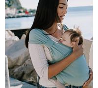 Boba Bliss Porte Bébé Pour Nourrissons/Jeunes Enfants Pesant Entre 3,2 et 16 kg, Hybride et 2 en 1, Écharpe de Portage Bébé Sans Nœud, Bon Positionnement des Hanches, Doux et Élastique (Sea Mist)