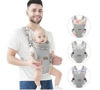 Porte bébé kangourou epaule sling Ergonomique 41 Porte fants pour Nouveauné Vtraux Dorsaux avec Siège à Hanche Coton Léger